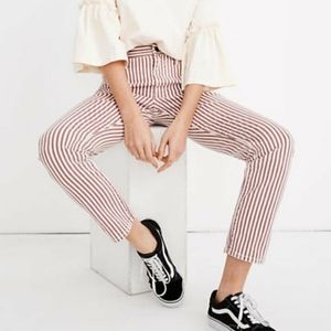 MADEWELL high rise slim boyjean in Luca stripe